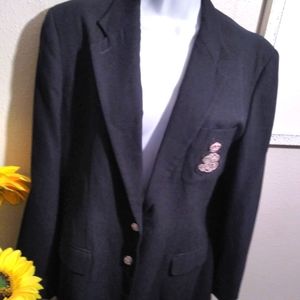 Designer Vintage Black Ralph Lauren Blazer size 10